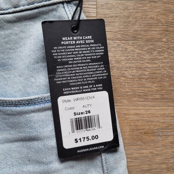 Hudson lulu denim jean pencil skirt raw hem light wash NWT - Picture 6 of 10